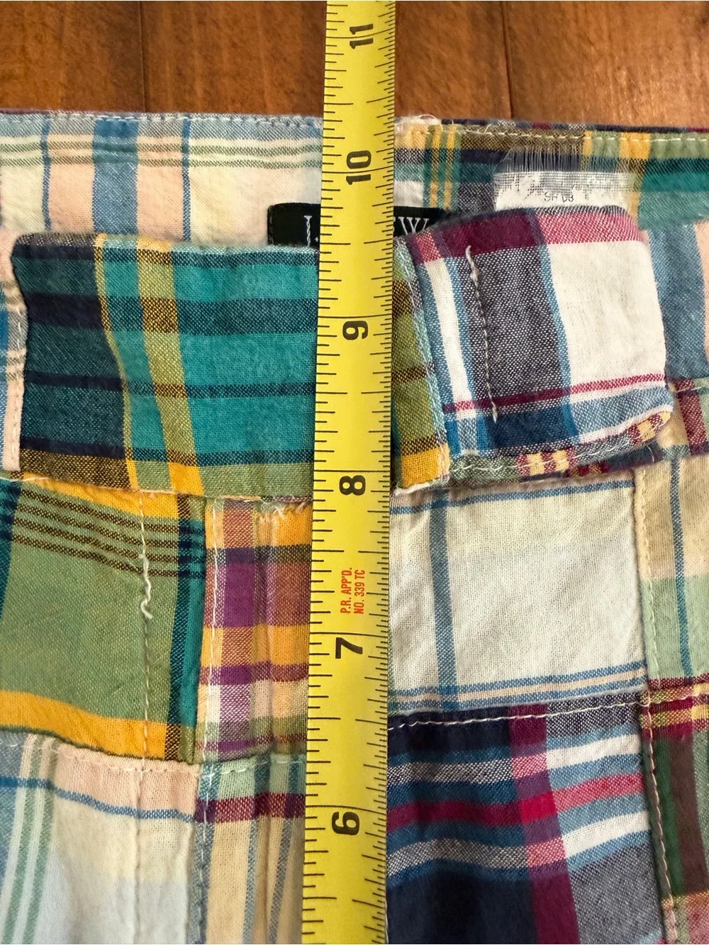 J. Crew Factory Madras Patchwork Plaid Cropped Pants - Picture 8 of 9